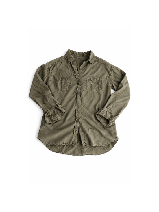 prAna Tops - prAna women's long sleeve utility shirt in military green Sz S normcore workwear
